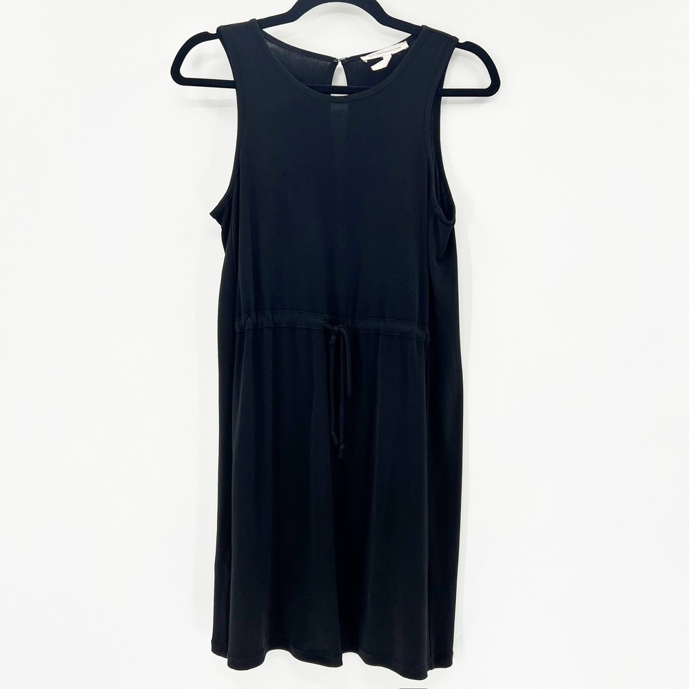 BCBGeneration Sleeveless Dress Women XS Black Good Drawstring Waist Keyhole Back
